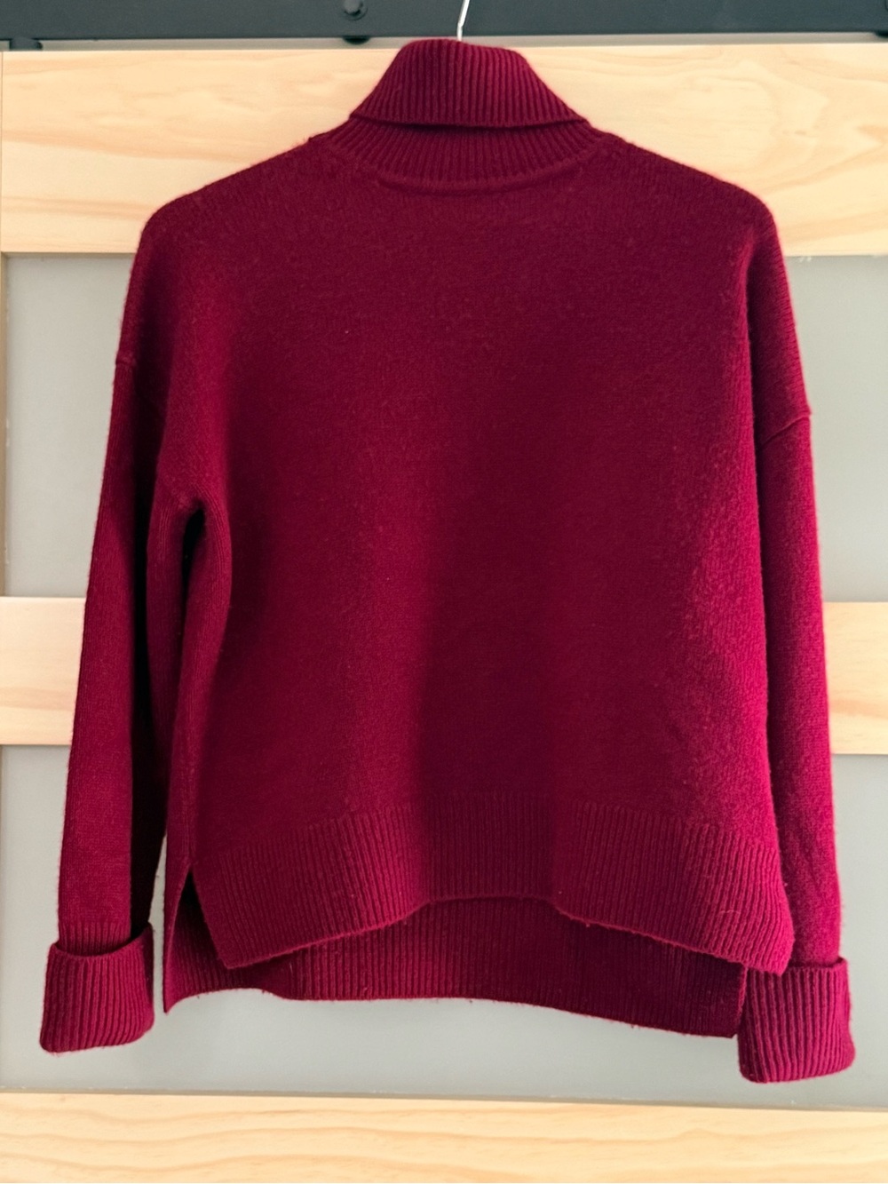 Nordstrom Wool Cashmere Turtleneck Sweater Burgundy Red Size Small